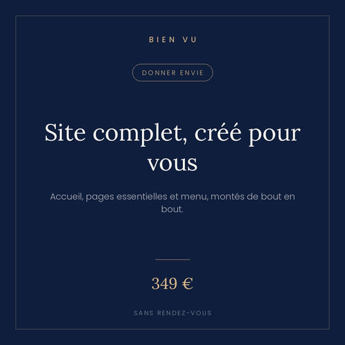 Créer toute une boutique Shopify, Bien Vu
